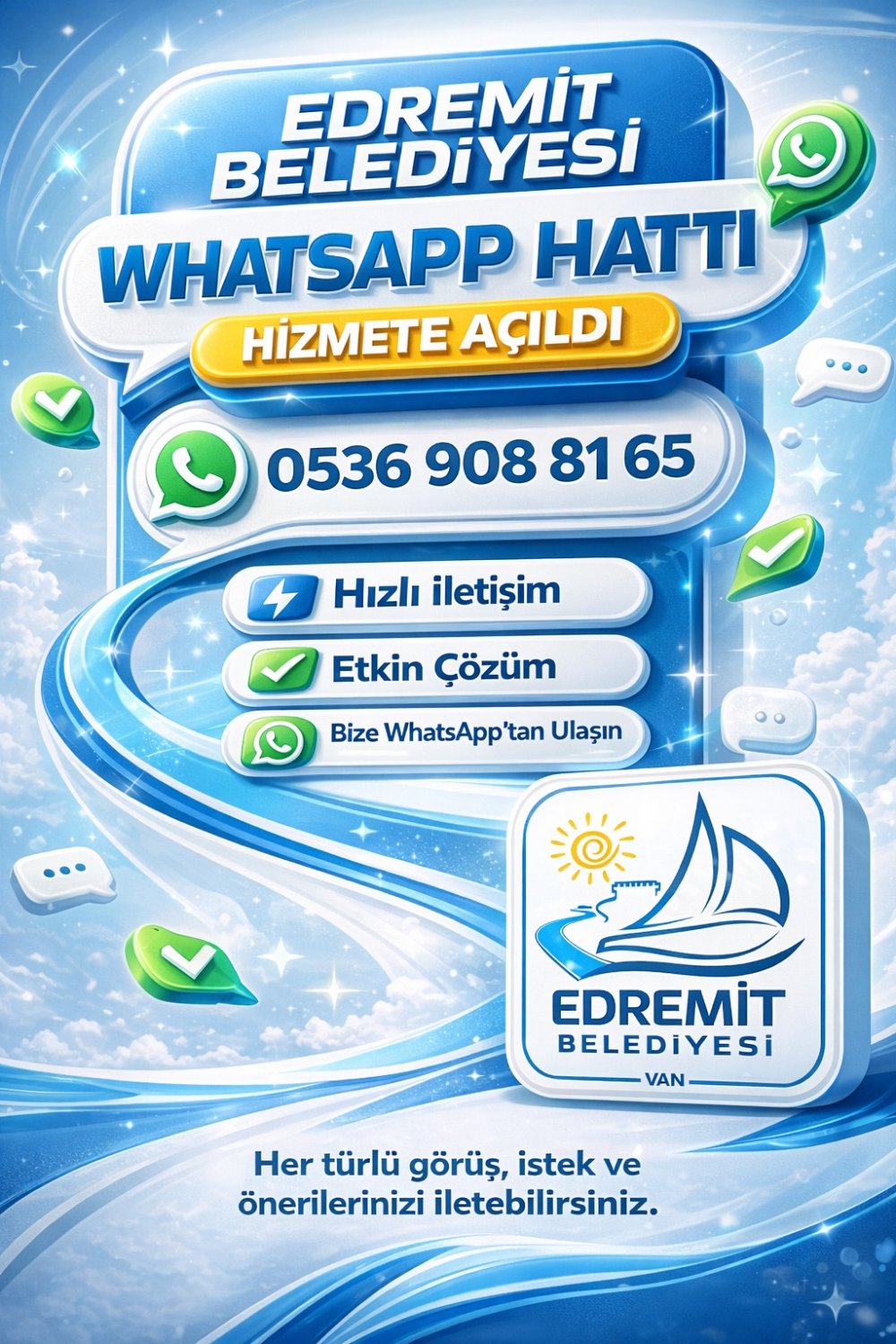 Belediyemizde Yapay Zeka dönemi: Whatsapp iletişim hatları hizmete girdi